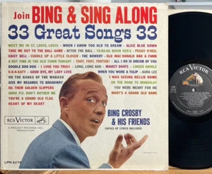 Bing Crosby Join Bing & Sing Along Vinyl LP RCA LPM-2276 + 3 Textblätter Mono - Bild 1 von 8