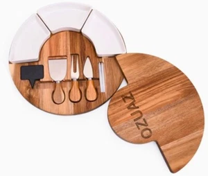 OZUAZ Charcuterie Käsebrett & Holzteller Set - Rund Schneidebrett - Bild 1 von 3