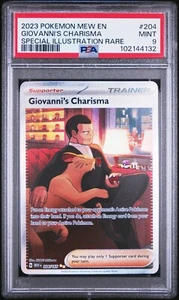 2023 POKEMON MEW EN-151 SPECIAL ILLUSTRATION RARE #204 GIOVANNI'S CHARISMA PSA 9 - Picture 1 of 2