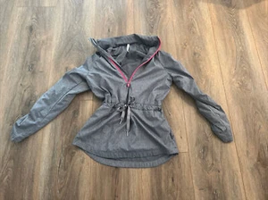 Fabletics Grey Black Pink Stretch Nylon Sweatshirt Women XS - Picture 1 of 5