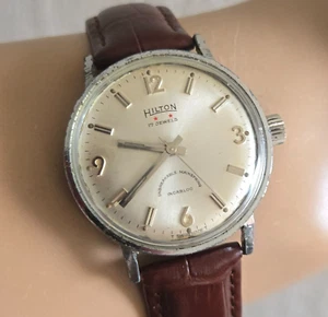 Vintage HILTON men's manual winding watch AS 1950 17Jewels swiss 1960s - Picture 1 of 19
