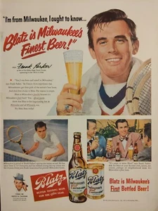 1950 vintage Blatz print ad. Milwaukee's finest beer, with Frank Parker - Picture 1 of 1