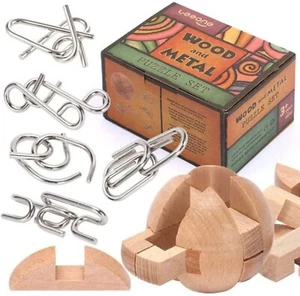 Brain Teasers Metal Puzzles for Kids and Adult, Mind, Logic and IQ Game Test ... - Picture 1 of 7