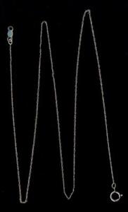 10K Fine Solid White Gold 19" Singapore Rope Link Pendant Necklace Chain Lot qp