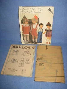 Toddlers Dress Shirt Pants Shorts McCalls 2259 W/ Straps Size 4 Lederhosen - Picture 1 of 7