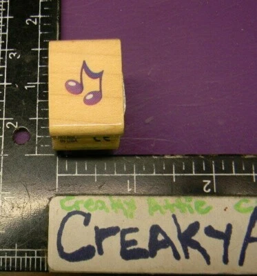 NOTA MUSICAL DOBLE PEQUEÑO SELLO DE GOMA ESTAMPADO AA25 CRUJIENTE Foto 1 de 4