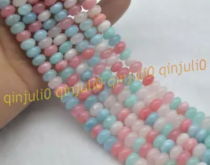 Natural 5x8mm Multi-Color Morganite Gemstone Rondelle Abacus Loose Beads 15'' - Picture 1 of 4