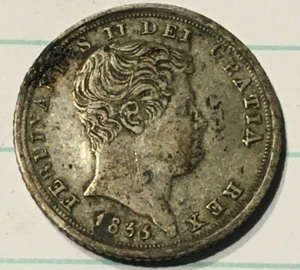 1855 KÖNIGREICH DER BEIDEN SIZILIEN - HERRLICHER FERDINANDO II GETÖNTES SILBER 10 GRANI - Bild 1 von 2