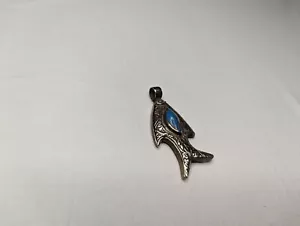Vintage Tibetan Turquoise Fish pendant Charm, Vintage fish pendant, Old Tibetan - Picture 1 of 14