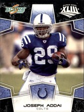 2008 Score Super Bowl XLIII Black #128 Joseph Addai - NM-MT