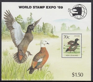 New Zealand: MUH mini sheet - 1989 70c Ducks World Stamp Exhibition - Picture 1 of 1
