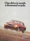 1984 Ford Thunderbird Red Coupe Drive Worth 1000 Words Rain Vintage Print Ad