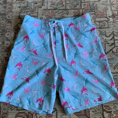 Bañador Southern Tide Para Hombre Pequeño Azul Rosa Delfines Bolsillo Pantalones Cortos Cordón Foto 1 de 4
