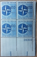 1959 US Post Scott#1127 NATO - United for Freedom 4c Stamp Plate#26302 Env#1 MNH