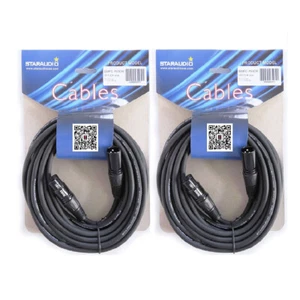 Paquete de 2 cables de DJ blindados XLR de 3 pines para altavoz macho a hembra REAN 3 pines de 25 pies y 3 pines - Imagen 1 de 16