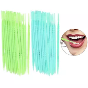 Pack of 200 Oral Floss Dental Toothpicks for Braces with Interdental Bristles - Picture 1 of 1
