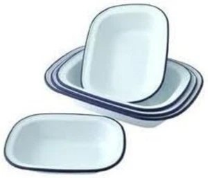 Falcon Enamel Oblong Oven Pie Dishes - Set of 3 - 20cm 24cm 28cm - Picture 1 of 1