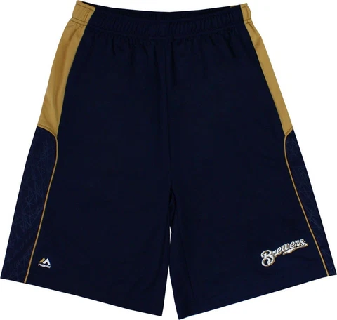 Milwaukee Brewers Batter's Choice Men's Navy Athletic Shorts Cover