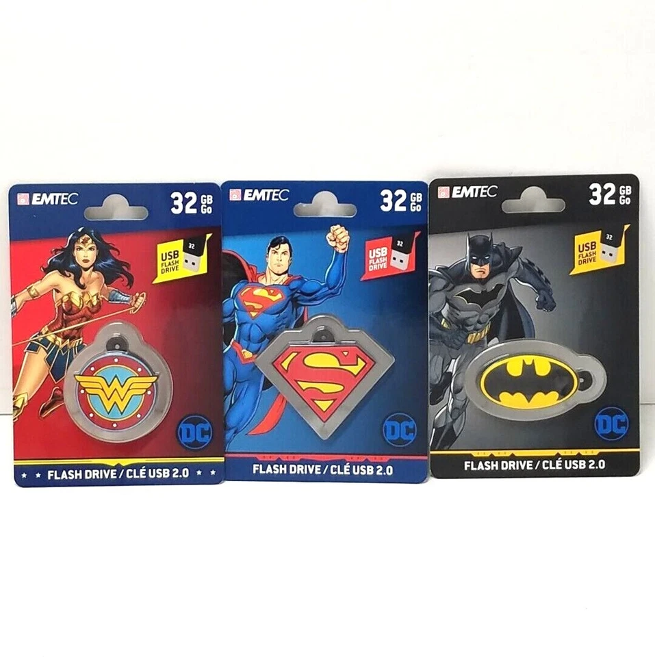 USB FLASH DRIVE 32GB Go EMTEC DC Comic Book Hero's/Superhero's YOU CHOOSE New - Image 1 of 1