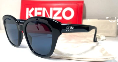 KENZO PARIS KZ40157I 01V SHINY BLACK/SMOKE BLUE LENS AUTHENTIC SUNGLASSES 52-20 - Image 1 of 4