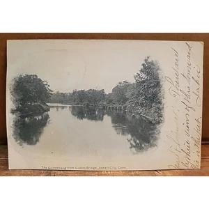 POSTAL El río Quinnebaug - Puente de Lisboa, Jewett City, Conn. - C. 1901-1907 - Imagen 1 de 2
