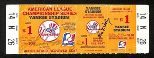 Johnny Mize/Bill Dickey Dual-Signed 1972 ALCS Phantom Full Ticket Yankees 194148 - Picture 1 of 2