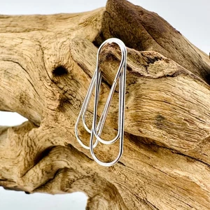 Brand New 925 Sterling Silver Paper Clip Earrings - Picture 1 of 6