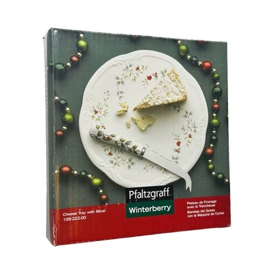 Pfaltzgraff Winterberry Cheese Tray 8.5 in Holiday Christmas Porcelain Serving - Image 1 of 4