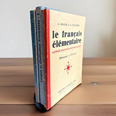 FRENCH ~ Lot of 4 ~ Vintage French Lessons ~ G. Mauger ~ Methode Progressive - Image 1 of 4