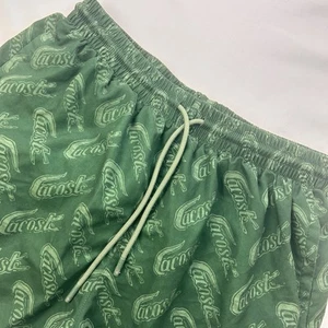 Lacoste Men Green Lacoste Logo Pattern Polyester Swim Trunks M NWoT - Picture 1 of 6