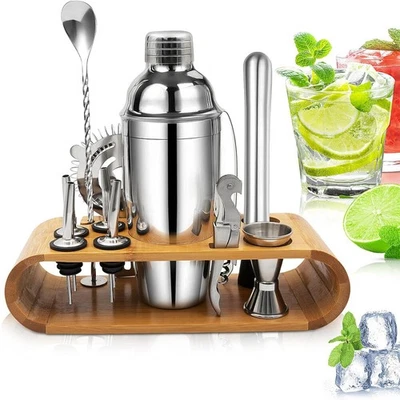12-teiliges Profi Bar Cocktail Shaker Set Edelstahl Mixer Zubehör Barkeeper Kit - Bild 1 von 4