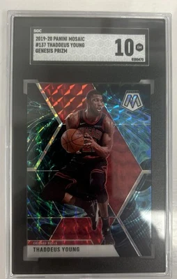 🔥2019-20 Panini Mosaico Thaddeus Young Genesis Prizm #137 SGC 10 Raro Foto 1 de 2
