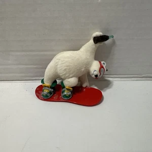 Hallmark 2001 Coca Cola Snowboarding Polar Bear Ornament - Picture 1 of 5