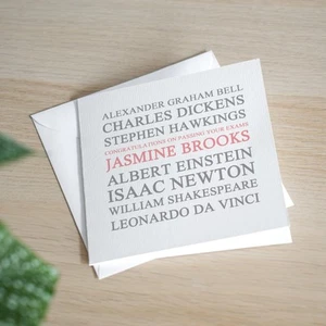 Personalised Handmade Passed Exam Cards For Her GCSEs A Levels University School - Picture 1 of 2
