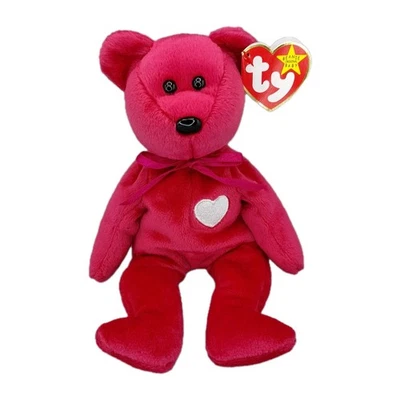TY Beanie Baby VALENTINA the Red Bear 8.5” Plush Toy 1999 MWMT Collectible - Image 1 of 4
