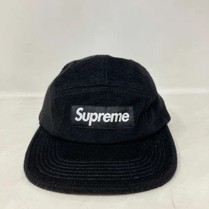 Supreme Wool Camp Cap (FW24) Nero NUOVO OS - Foto 1 di 2