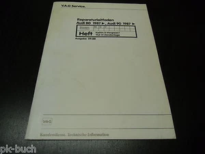 Manual De Taller Audi 80 90 Tipo 89 B3 Carburador Keihin II-V Zündanlage 1988 - Imagen 1 de 1