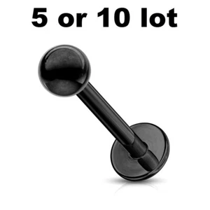 Lote de 5/10 NEGRO Labret Tachuelas Filtro Madusa Labio Oreja Cartílago Nariz Piercing Anillo - Imagen 1 de 1