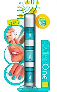 Kit Maquillage Enfants 3 en 1 Gloss Vernis Craie Cheveux couleur Turquoise - Foto 1 di 5