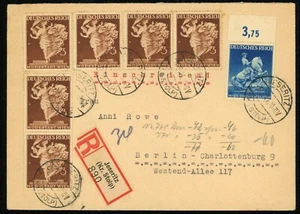 Jeseritz Berlin Registered Cover #502 #505 Vienna Fair Postage WWII 1941 Germany - Picture 1 of 2