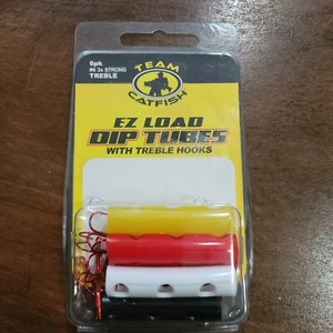 Team Catfish 6 Pack EZ Load Dip Tubes with #6 Treble Hooks - Picture 1 of 4