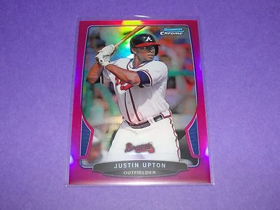 2013 Bowman Chrome JUSTIN UPTON #96 Magenta Refractor/35 Atlanta BRAVES - Padres - Image 1 of 2