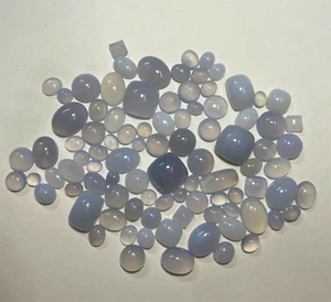 Cabujones de calcedonia naturales auténticos piedras preciosas sueltas lote 6-9 piezas 100 quilates - Imagen 1 de 4