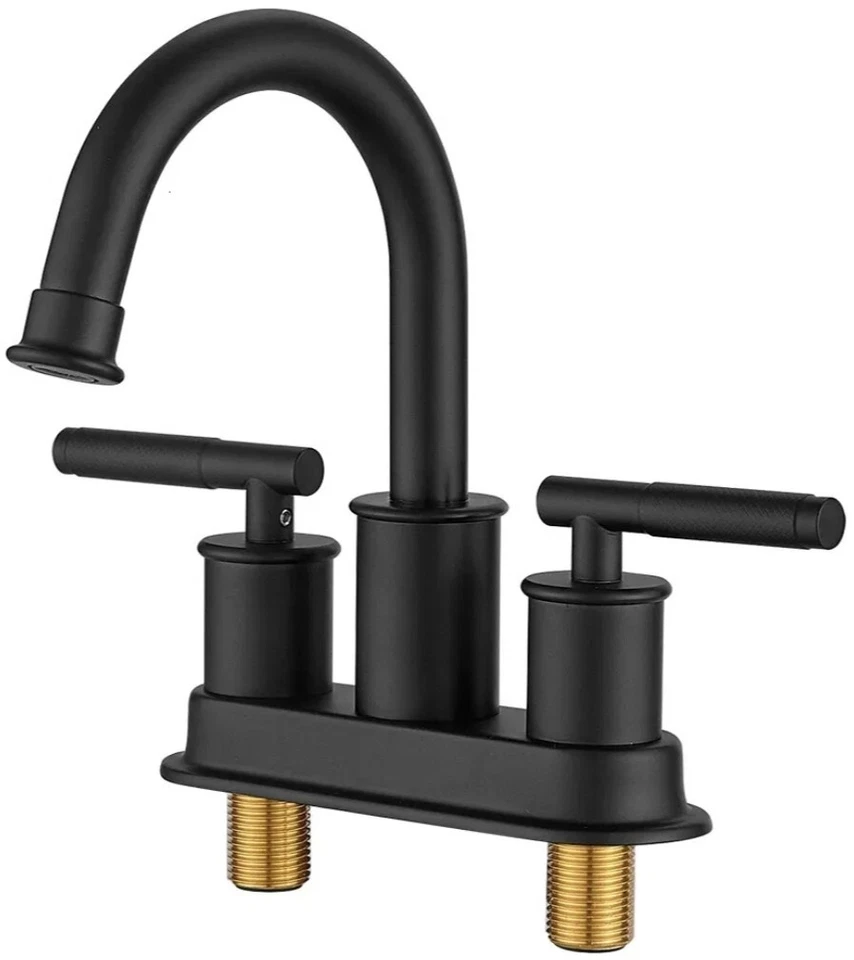Eclife Bathroom Faucet 4" Centerset Bronze 3 Hole Pop up Drain Lavatory 2 Handle