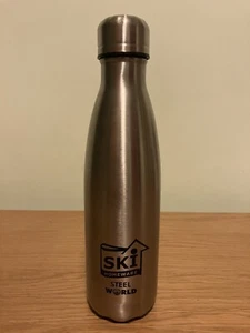 SKI Homeware Steel World Reusable Stainless Steel Water Bottle 500ml - Picture 1 of 6