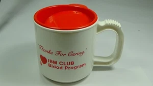 Taza de plástico vintage IBM Club Blood Program 'Gracias por cuidar' taza para sorber #BB3 - Imagen 1 de 4
