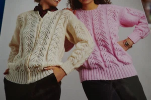 Cárdigan y jersey de encaje Spectrum con patrón de tejido para dama en D.K. 32-42 pulgadas- - Imagen 1 de 1