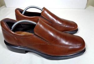 ECCO Helsinki Mens US sz 9.5 Brown Leather Loafer Slip on Casual Dress Shoe- EUC - Picture 1 of 21