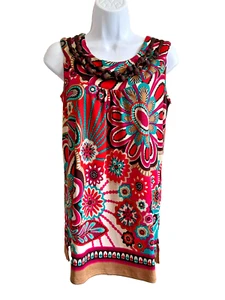 RQT Size S Multi-Color Floral Sleeveless Blouse - Picture 1 of 7