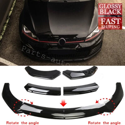 For Volkswagen Golf MK7 GTI R Glossy Black Front Bumper Lip Splitter Spoiler US - Image 1 of 4